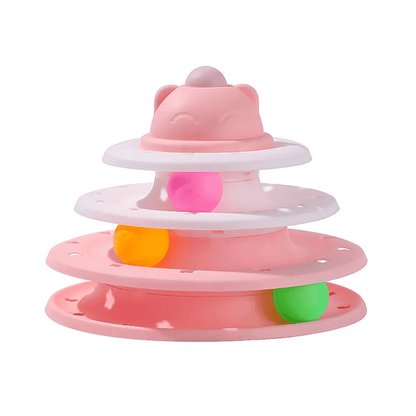 Tour de jeu avec balles pour chat - Rose