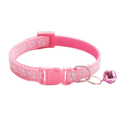 Collier rose avec clochette pour chat