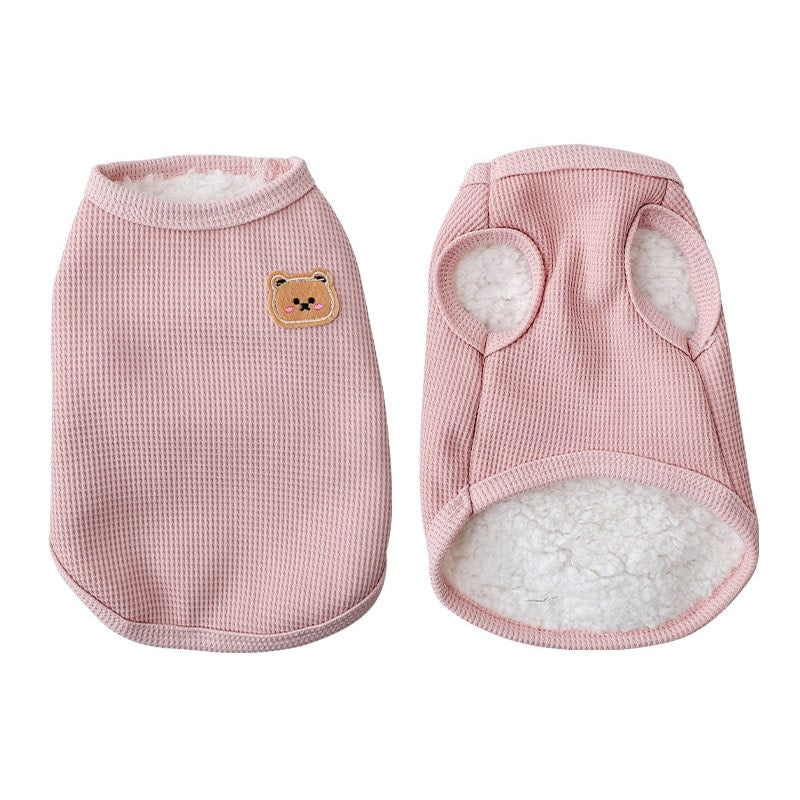 Pull ourson pour chien rose devant et derrière