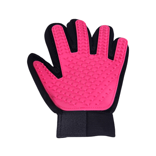 Gant de brossage rose main gauche