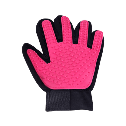 Gant de brossage rose main gauche