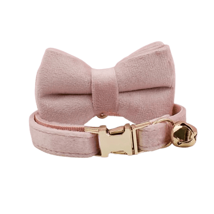 Collier en velours rose poudre pour chat