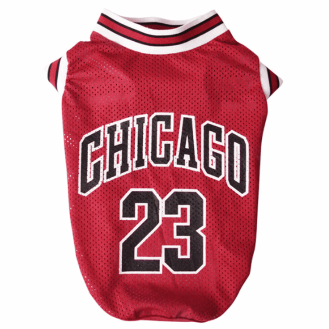Maillot de basketball rouge pour chien