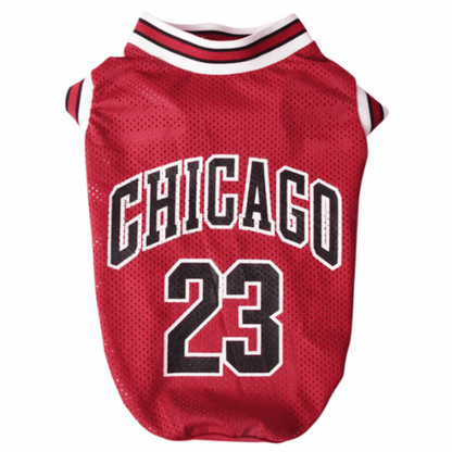Maillot de basketball rouge pour chien