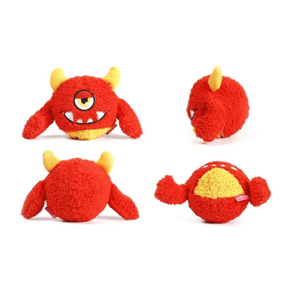 Peluche pour chien - Monstre interactif rouge
