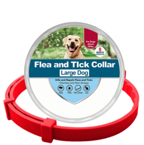 Collier anti-puces et anti-tiques rouge L pour chien