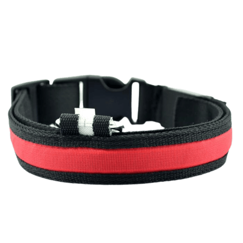 Collier lumineux LED rouge  en nylon pour chien et chat