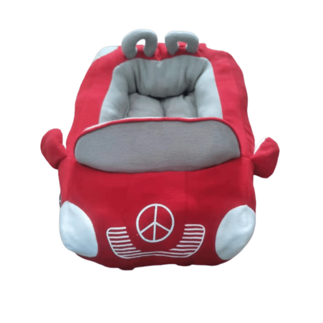 Lit en forme de voiture rouge pour animaux de compagnie