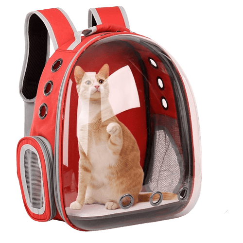 Sac à dos de transport rouge pour chien et chat