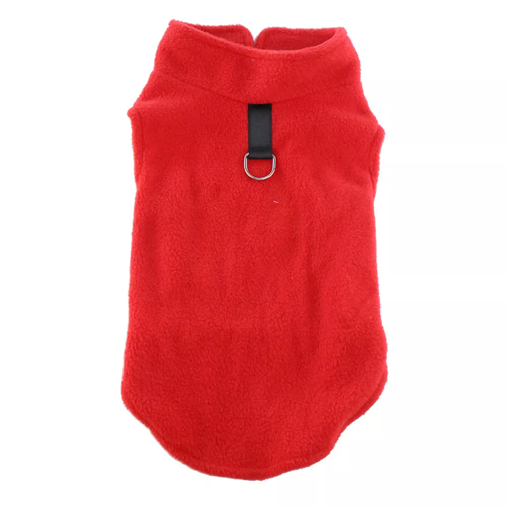 Pull polaire simple rouge pour chien