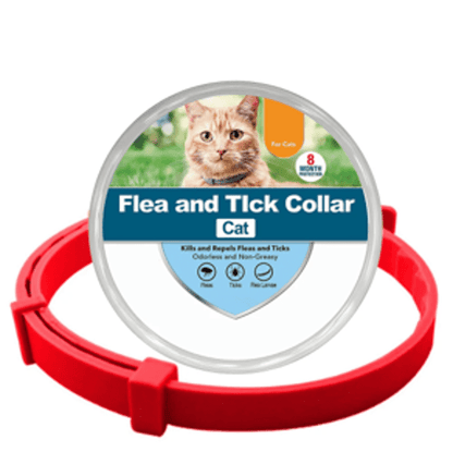 Collier anti-puces et anti-tiques rouge pour chat