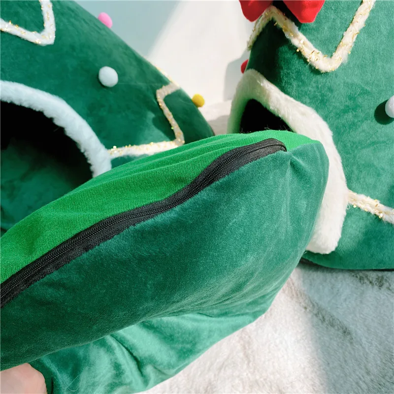 Détails de notre couchage lit sapin de Noël pour chat