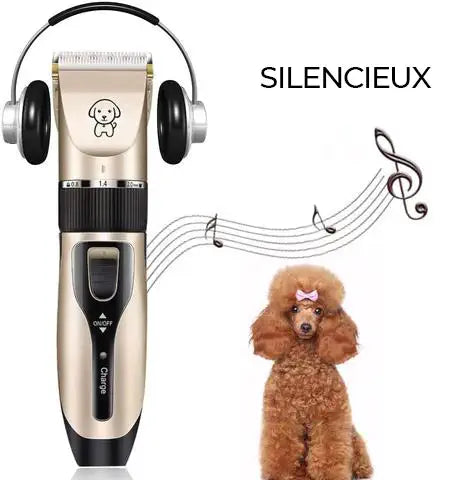 Tondeuse électrique sans fil pour animaux silencieuse