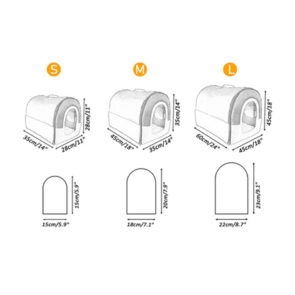 Dimensions de notre niche d'intérieur pliable