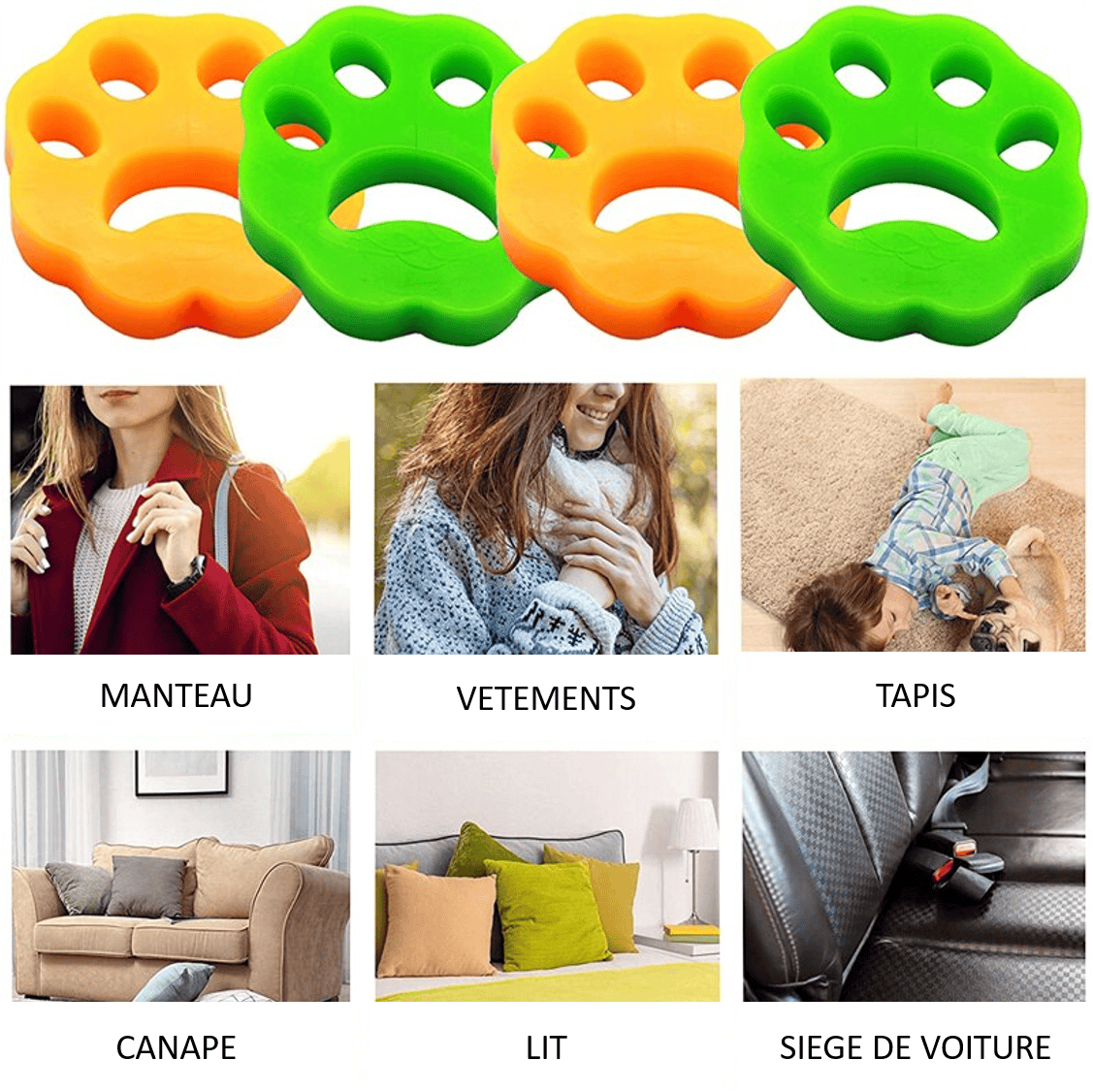 Attrapes poils machine à laver