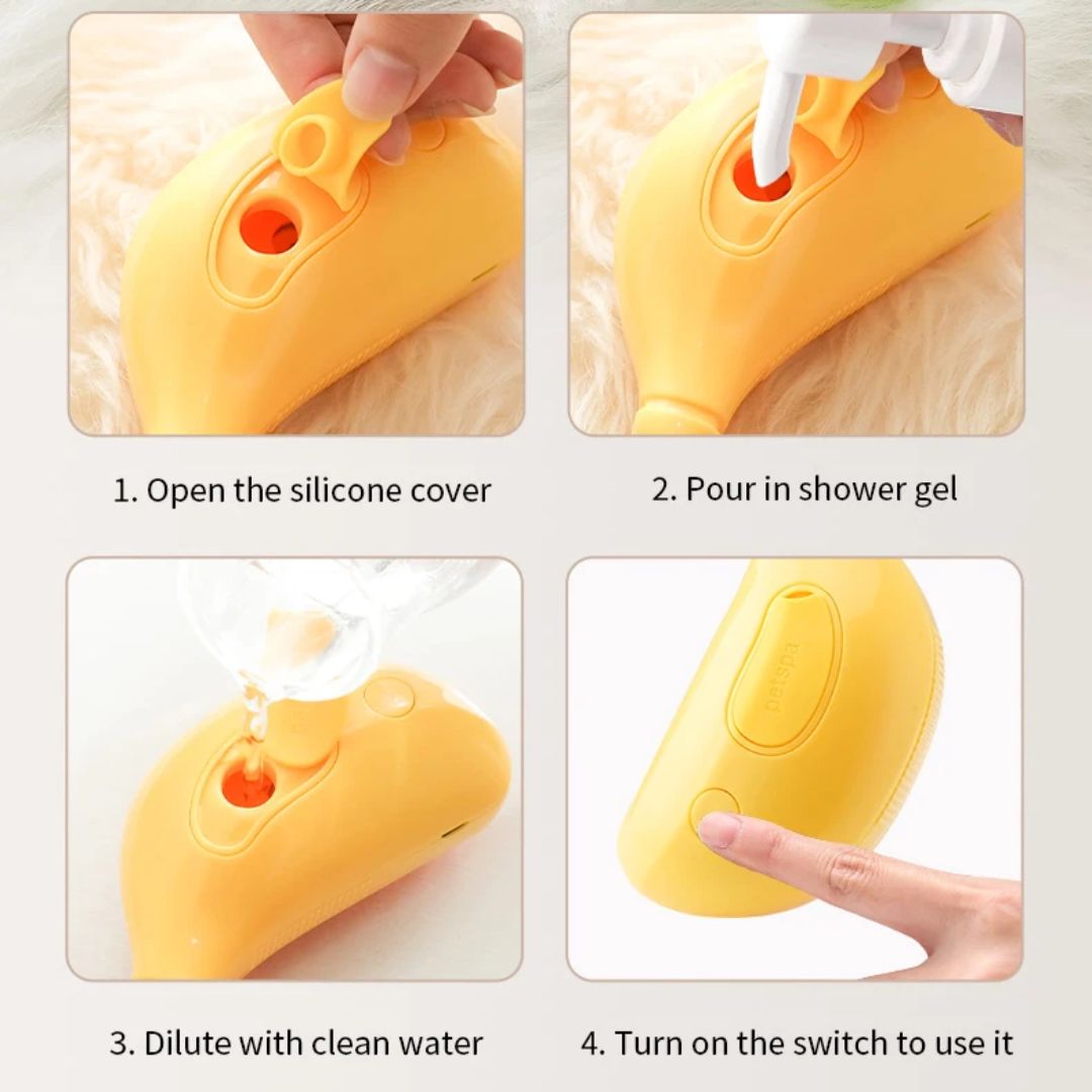 Utilisation de notre brosse vapeur pour chat et chien