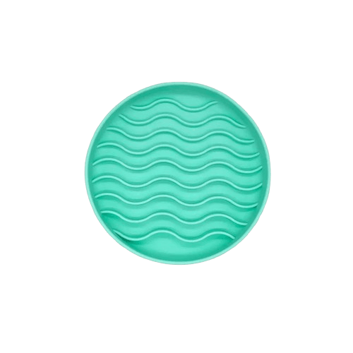 gamelle en silicone anti-glouton pour chien - vague bleue clair