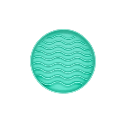 gamelle en silicone anti-glouton pour chien - vague bleue clair