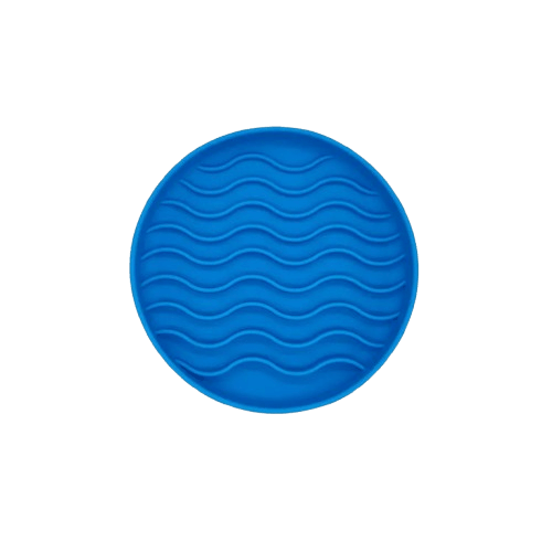 gamelle en silicone anti-glouton pour chien - vague bleue
