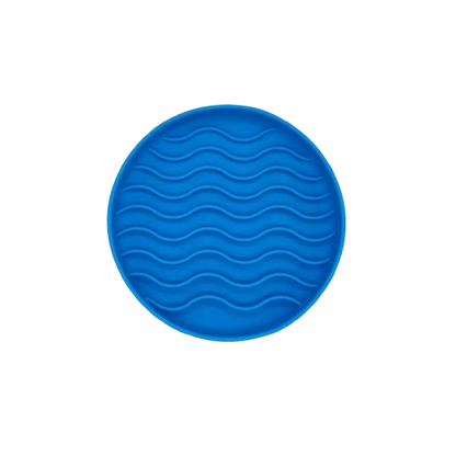 gamelle en silicone anti-glouton pour chien - vague bleue