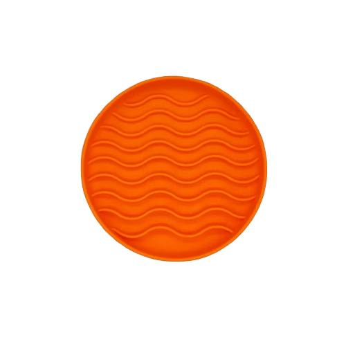 gamelle en silicone anti-glouton pour chien - vague orange