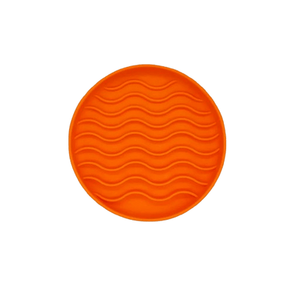 gamelle en silicone anti-glouton pour chien - vague orange