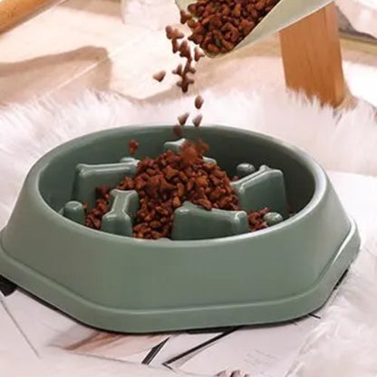 Gamelle anti-glouton motif os pour chien et chat