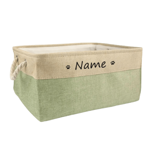 Panier de rangement personnalisé vert pour animaux