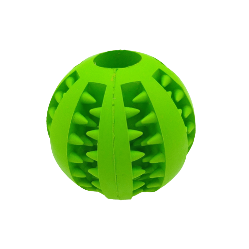 Balle dentaire verte et à friandise pour chien