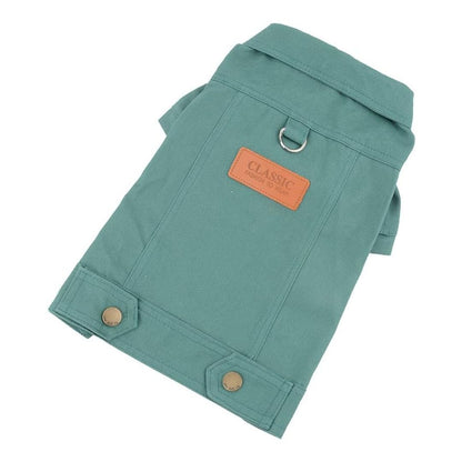 Veste verte Denim de printemps pour chien