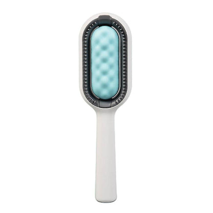 Brosse de toilettage verte double face pour animaux de compagnie