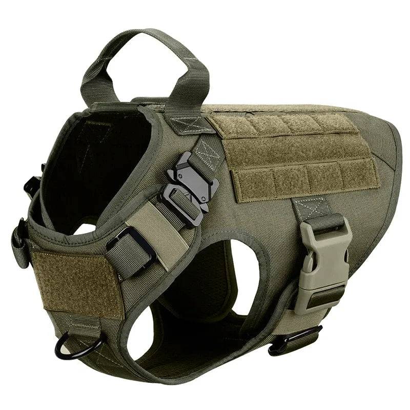harnais tactique militaire vert pour chien