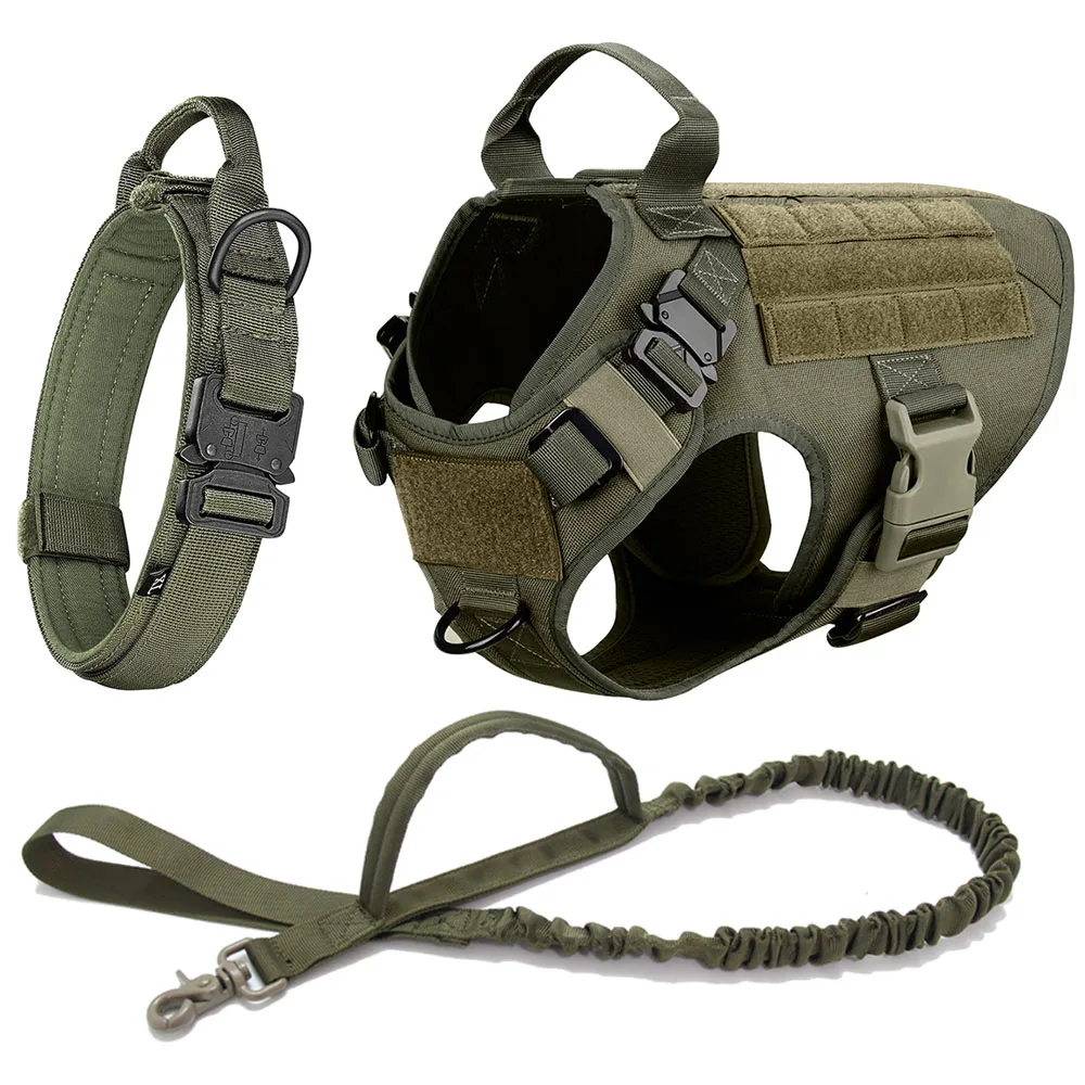 harnais tactique militaire camo pour chien - lot 2