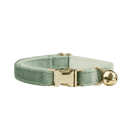Collier vert pastel en velours pour chat