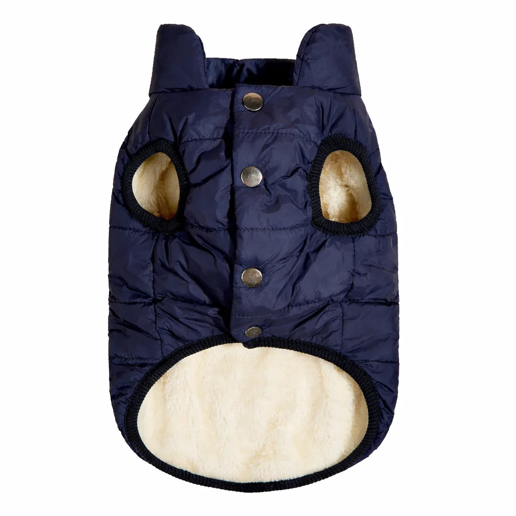 Veste doublée bleu pour petits chiens