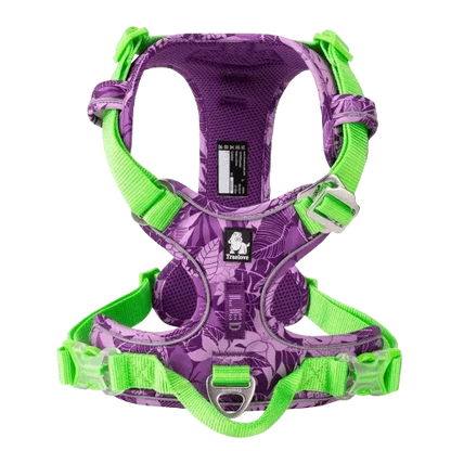 Harnais anti traction violet pour chien - Edition Floral