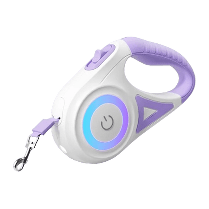 Laisse rétractable violet avec lumière LED