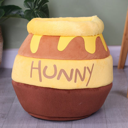 Lit en forme de pot de miel pour chat
