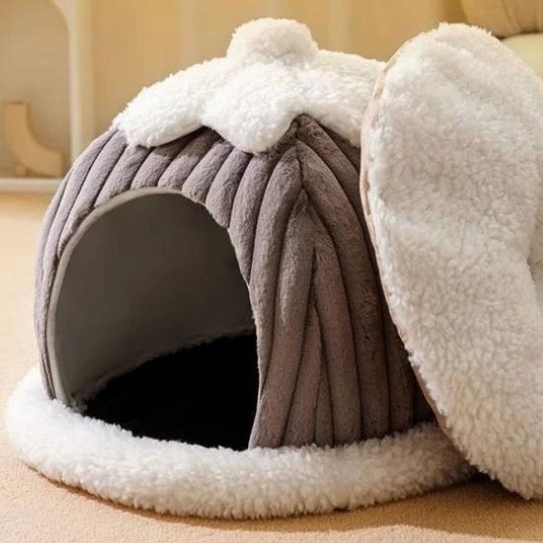 Coussin amovible de notre couchage hivernal et doux pour chat 