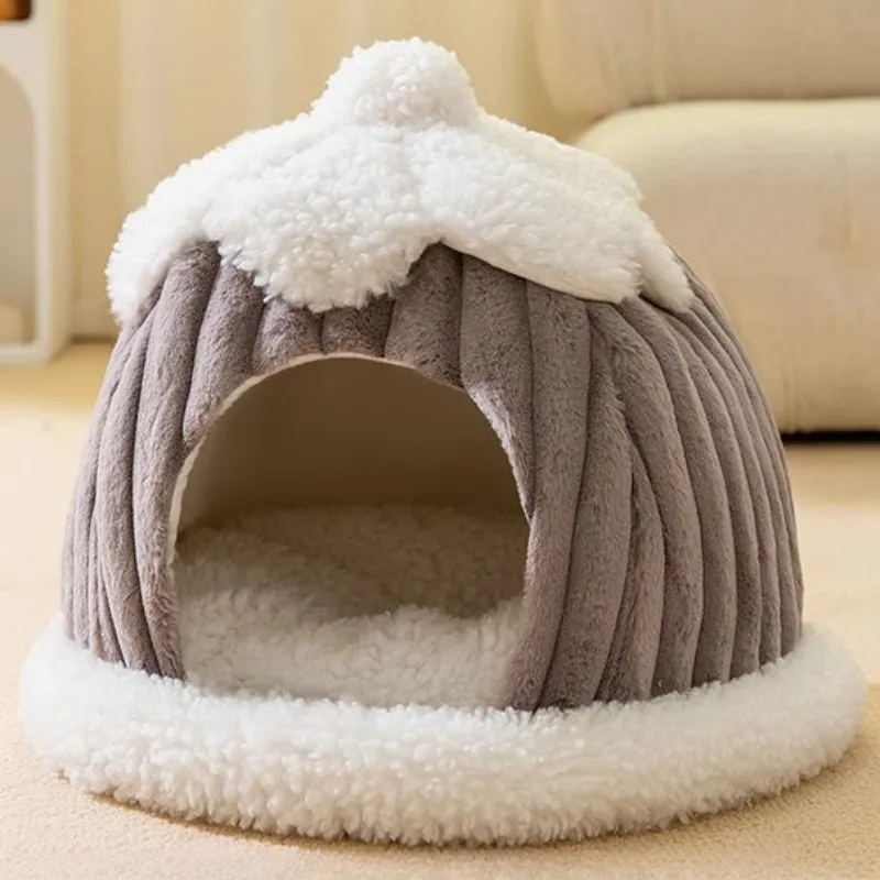 Couchage hivernal et doux pour chat