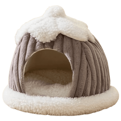 Couchage gris hivernal et doux pour chat