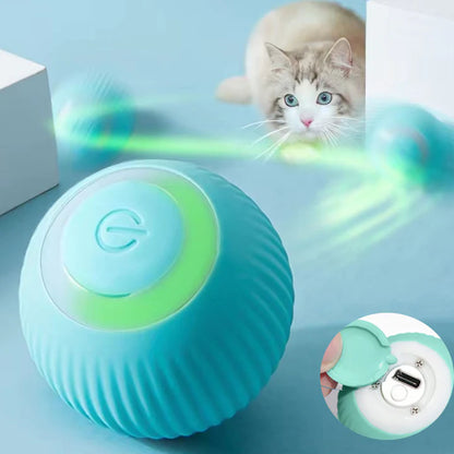 Balle interactive bleue pour chat