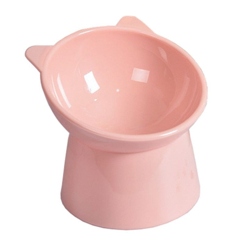 Bol surélevé rose pour chat