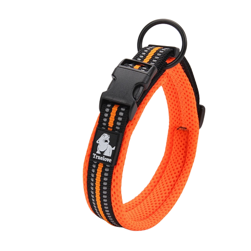 Collier orange en nylon pour chien 