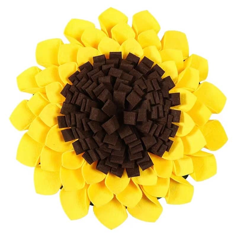Tapis de fouille pour chien en forme de tournesol