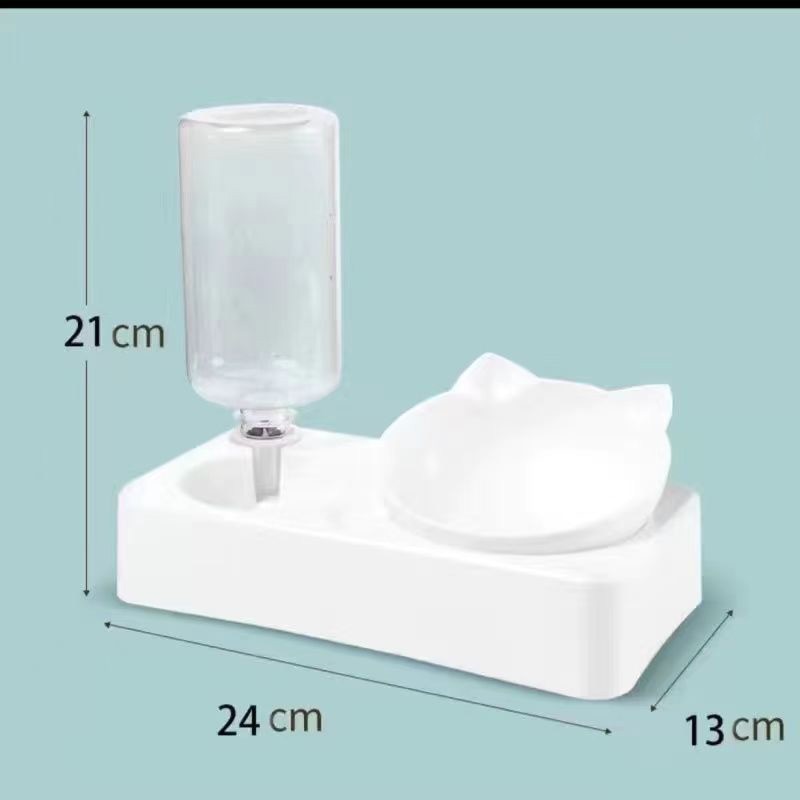 Dimensions du bol de croquettes pour chat avec distributeur d'eau automatique
