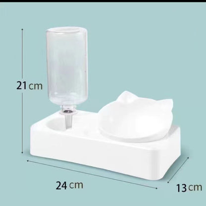 Dimensions du bol de croquettes pour chat avec distributeur d'eau automatique