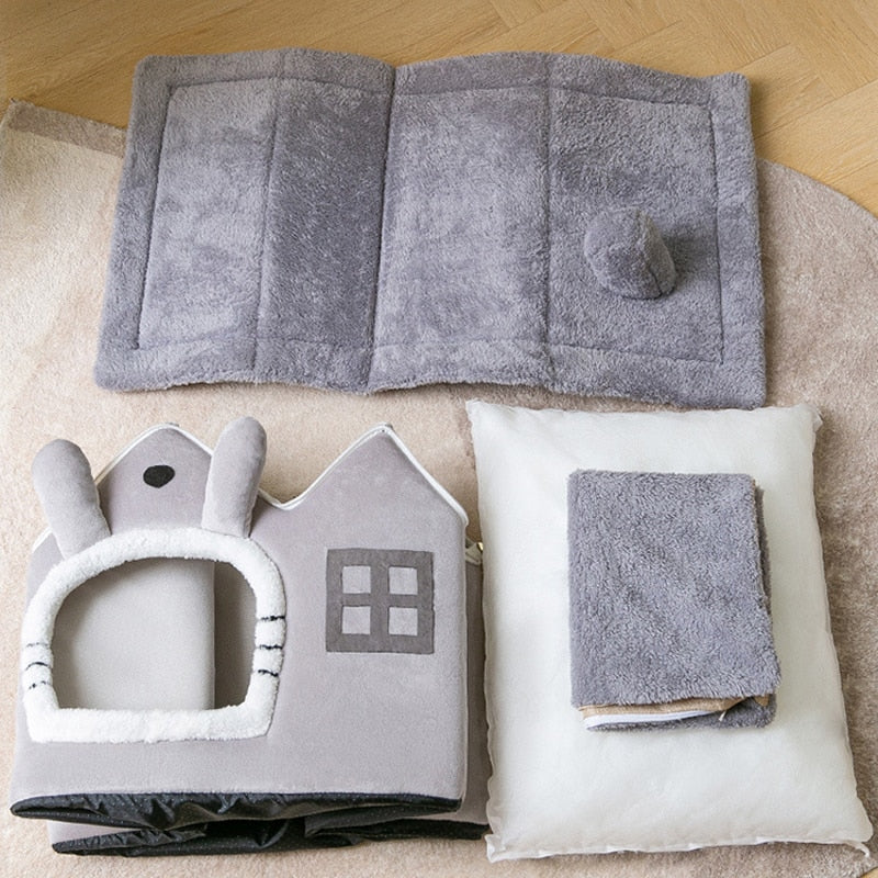 Détails du lit maison pour chat