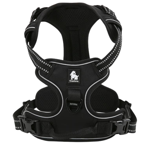 Harnais noir anti traction pour chien