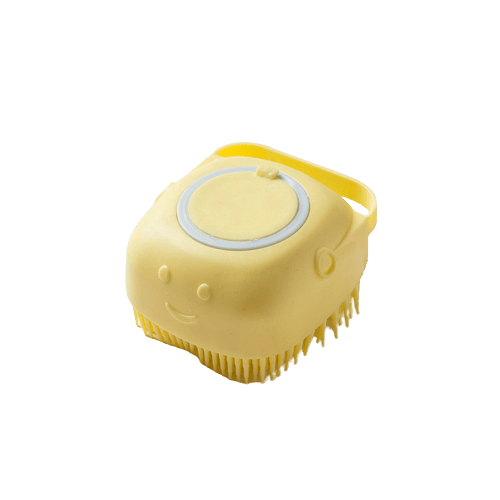 Brosse de bain jaune pour chien et chat